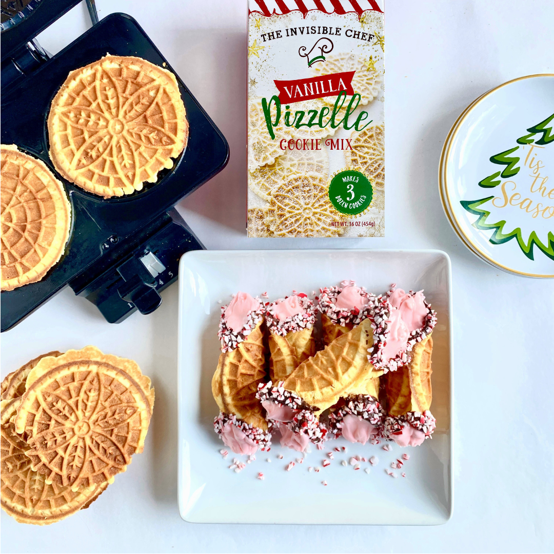 Peppermint Pizzelle Cannoli