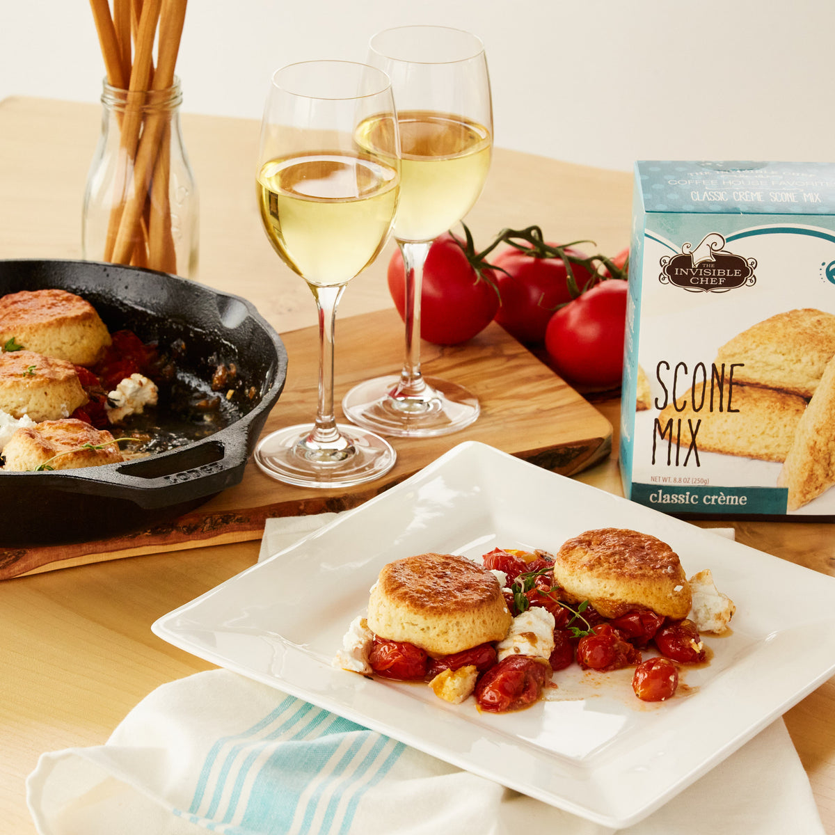 Roasted Tomato Cobbler with Goat Cheese Recipe | The Invisible Chef