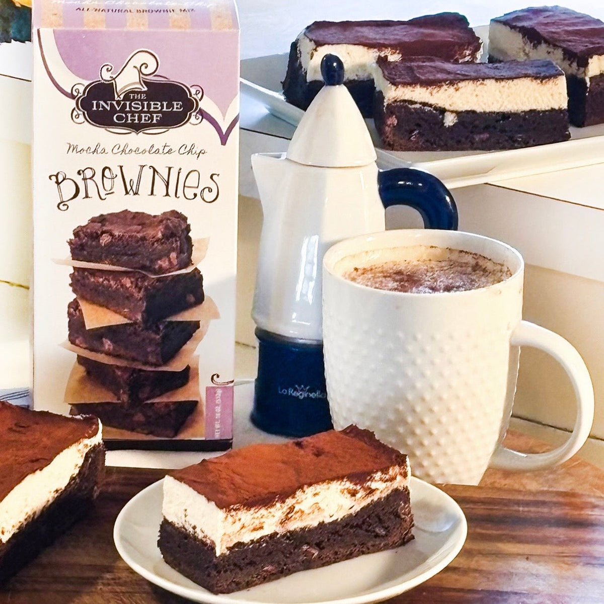 Tiramisu Mocha Chocolate Chip Brownies – The Invisible Chef